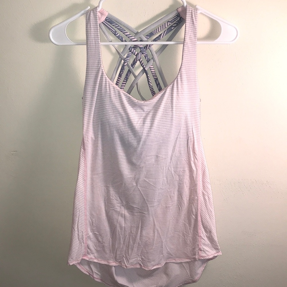 Pink Lululemon tank, size 8 w/ built in bra